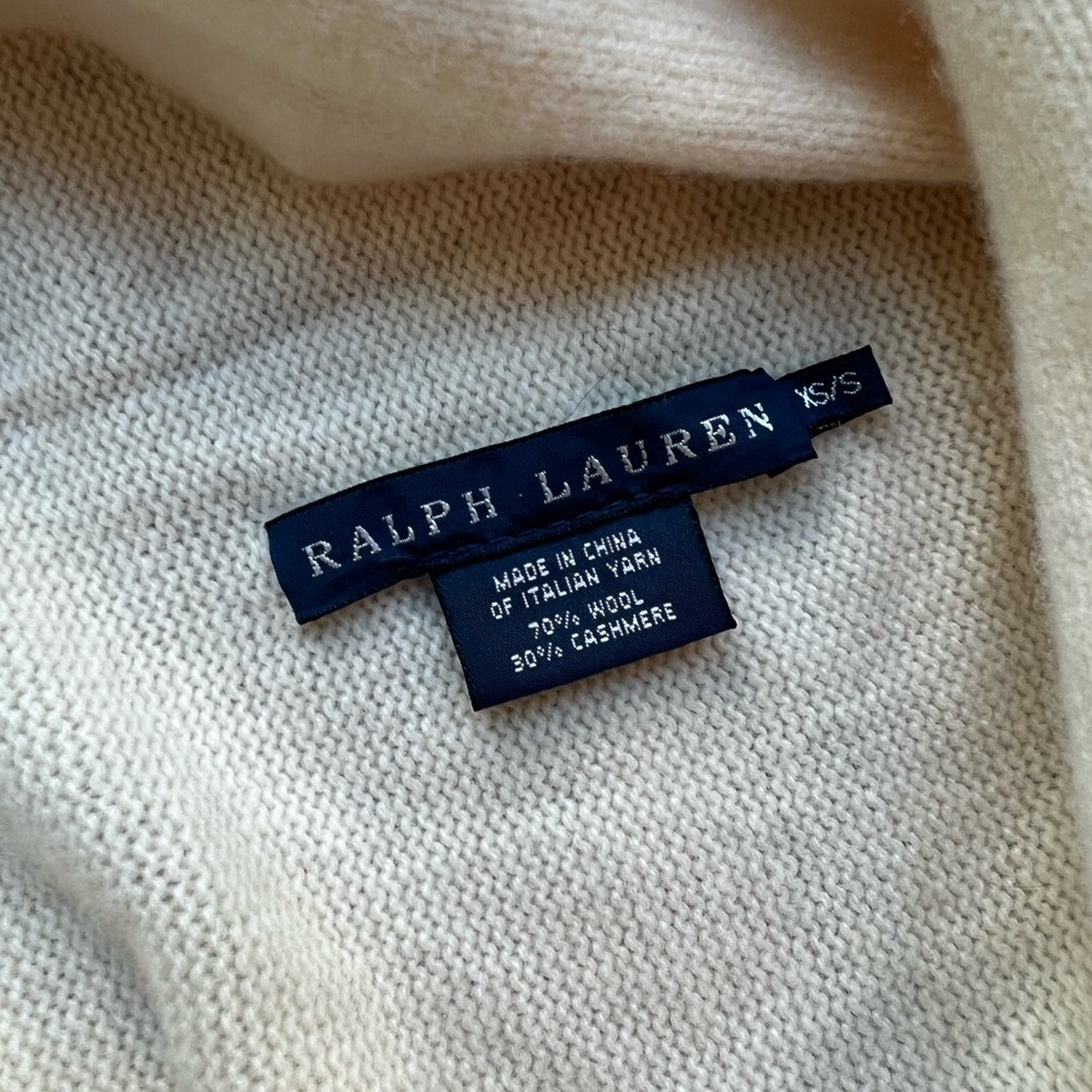 Ralph Lauren Cream Italian wool & cashmere luxury cozy Cardigan, size xs/s - Picture 4 of 4
